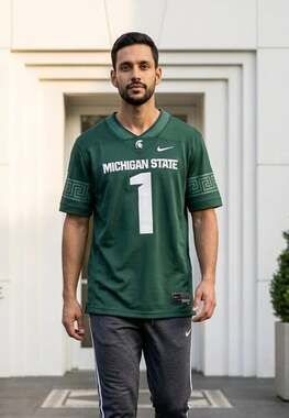 Nike Michigan State Spartans #1 Green College Game Jersey XL youth